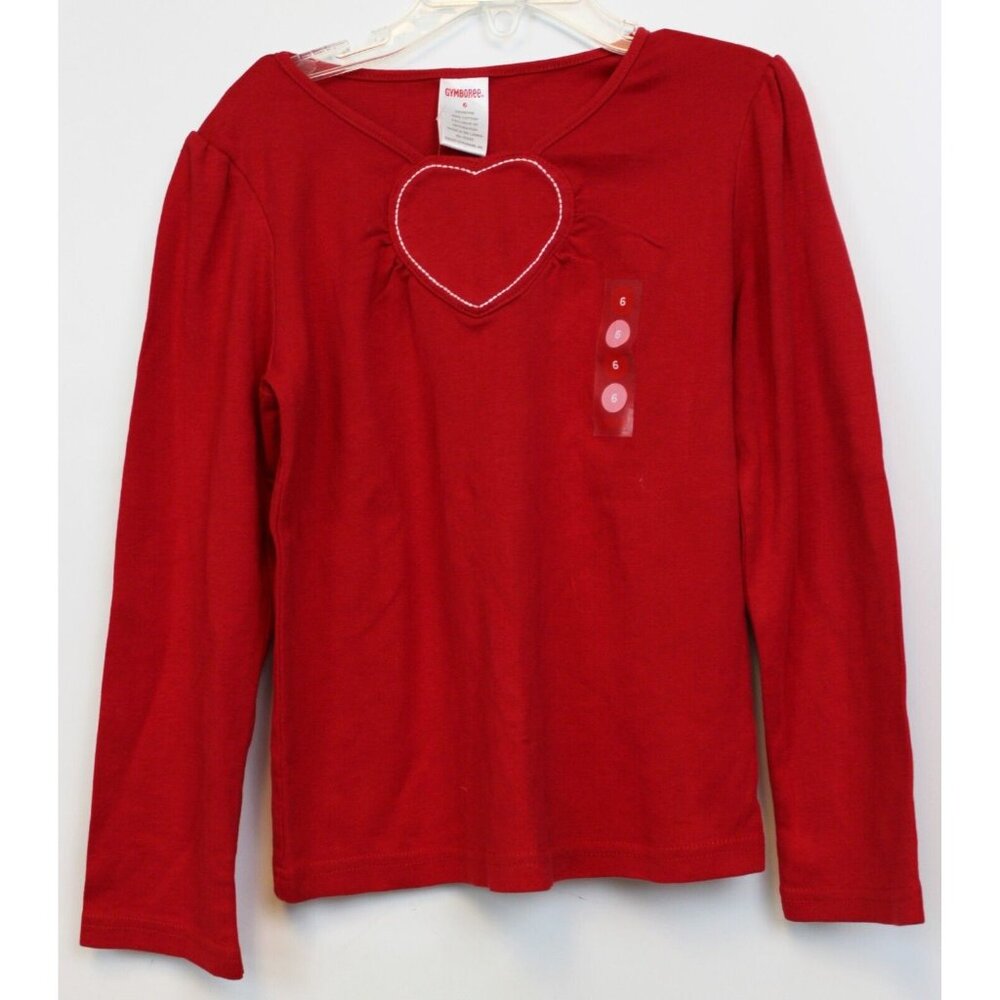 2008 Gymboree Valentine's Day Shirt sz 5 6 NWT Red Heart Long Sleeve Winter